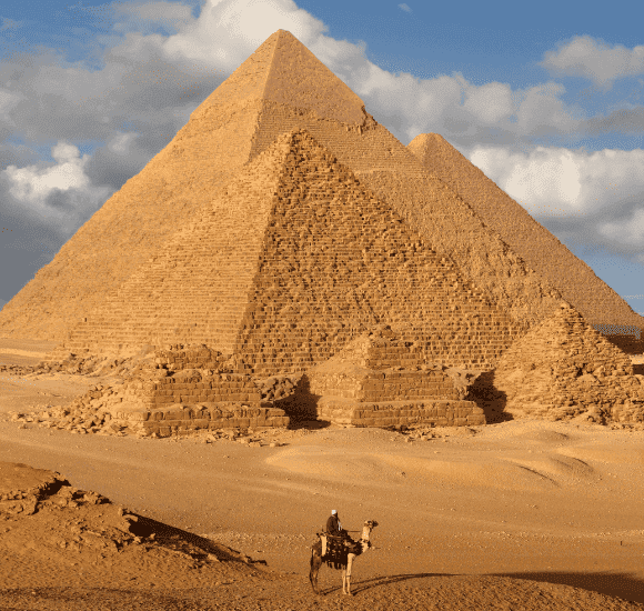 Giza pyramids on an Egypt tour package