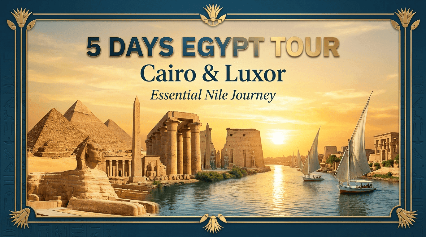 5 days Egypt package Cairo and Luxor itinerary with pyramids museum and Valley of the Kings