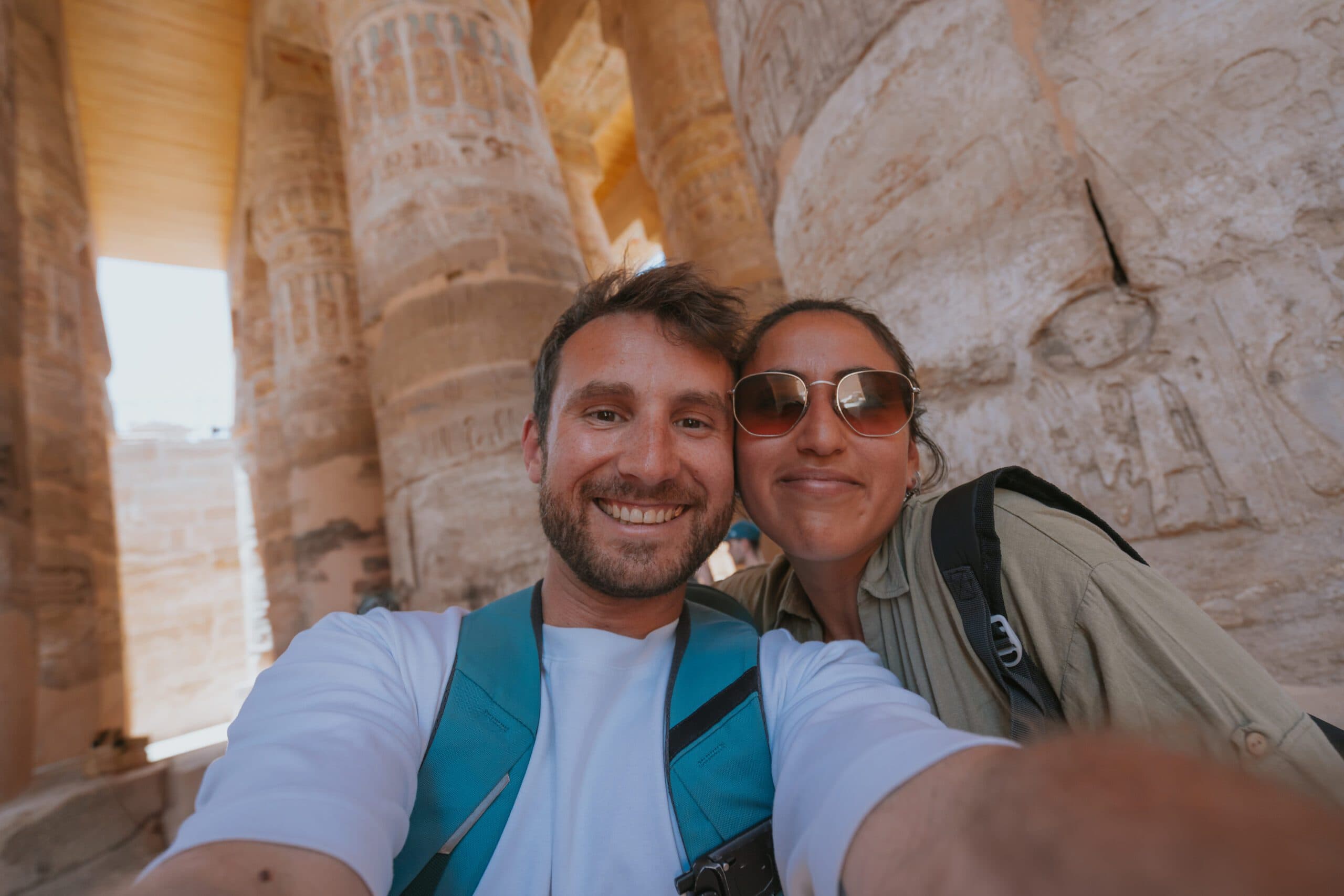 Karnak Temple columns on a Luxor day tour