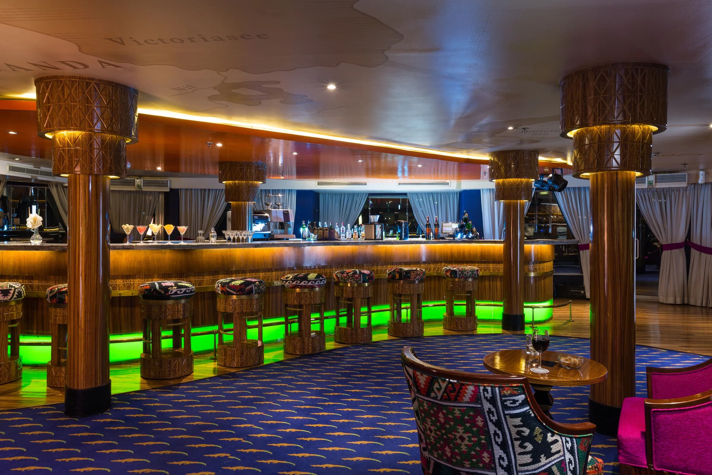 The bar on board the M/Y Alyssa