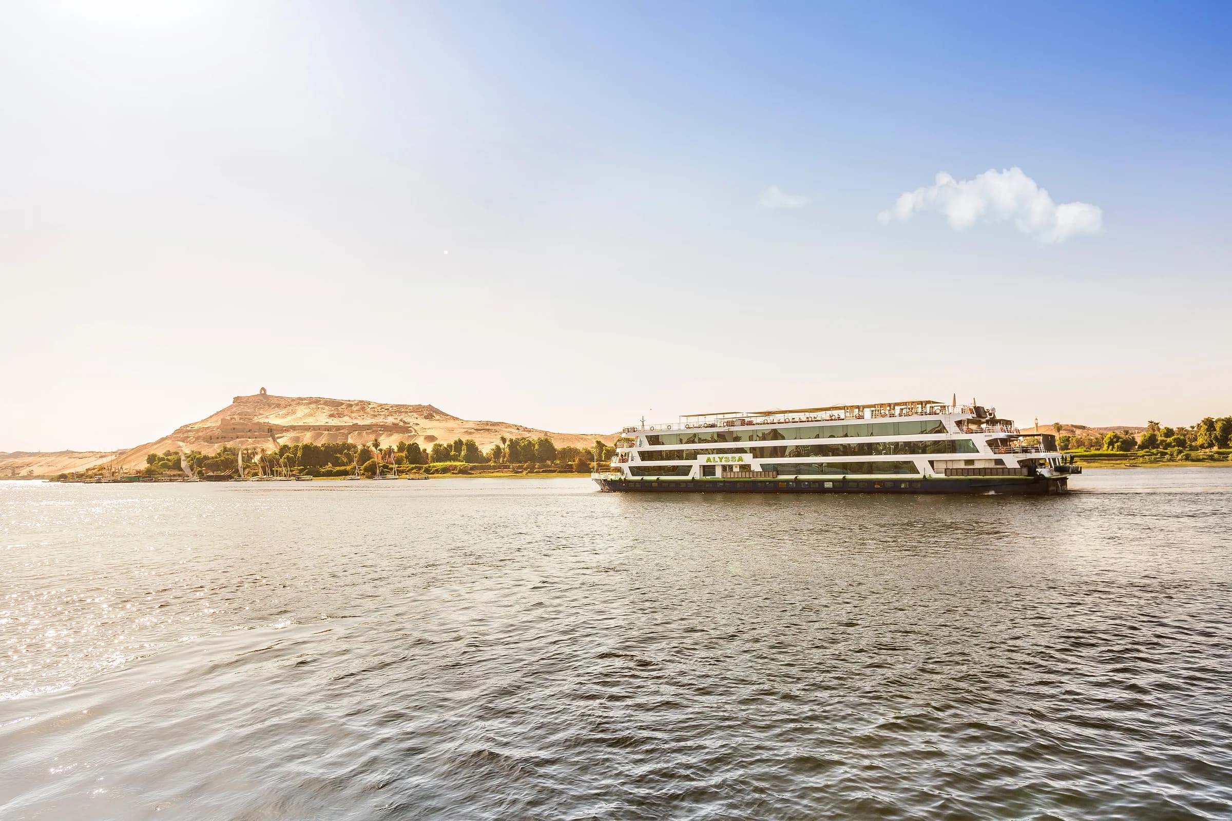 M/Y Alyssa on the river at Aswan