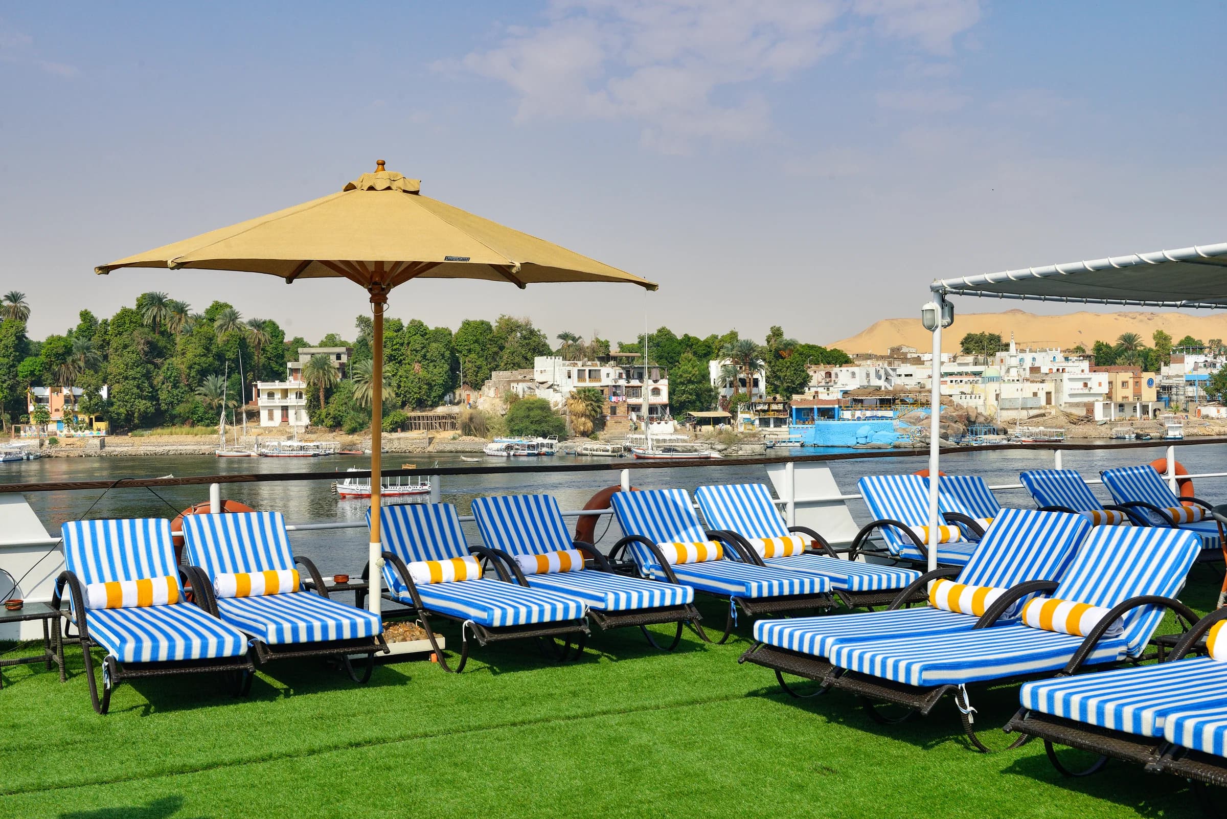 Sun deck loungers on the M/S Nile Treasure